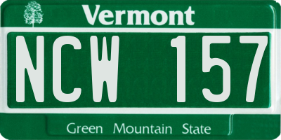 VT license plate NCW157