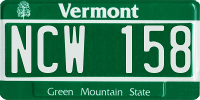 VT license plate NCW158