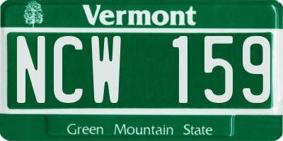 VT license plate NCW159