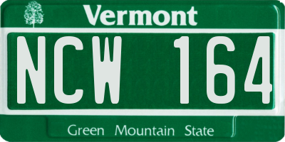 VT license plate NCW164