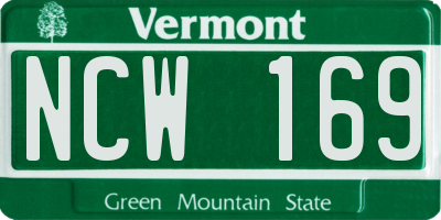 VT license plate NCW169
