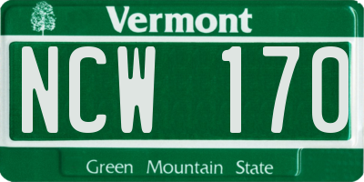 VT license plate NCW170