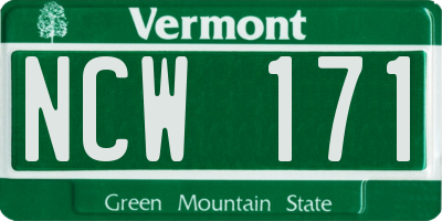 VT license plate NCW171
