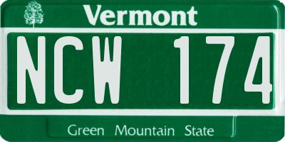 VT license plate NCW174
