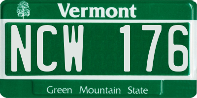 VT license plate NCW176