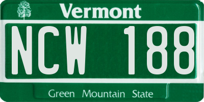 VT license plate NCW188