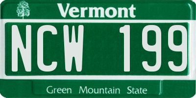VT license plate NCW199