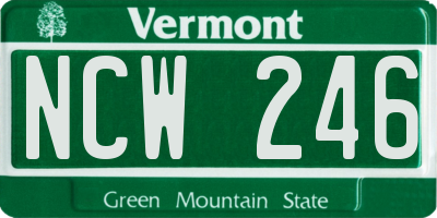 VT license plate NCW246