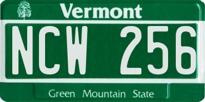VT license plate NCW256
