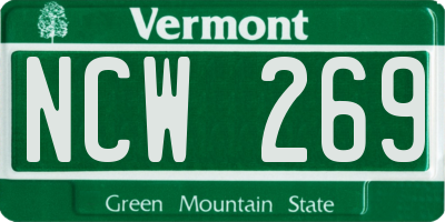 VT license plate NCW269
