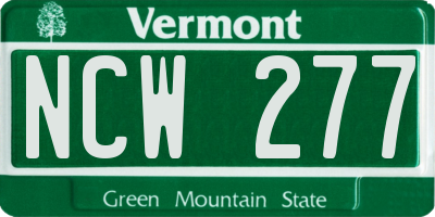 VT license plate NCW277