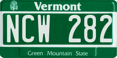 VT license plate NCW282