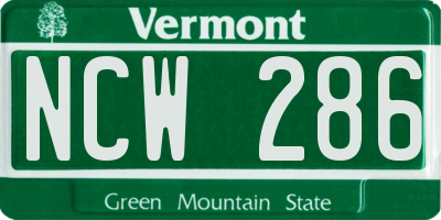VT license plate NCW286
