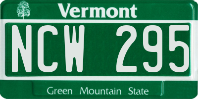 VT license plate NCW295