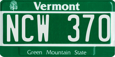 VT license plate NCW370