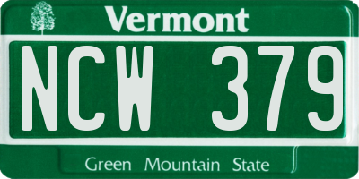 VT license plate NCW379