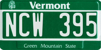 VT license plate NCW395