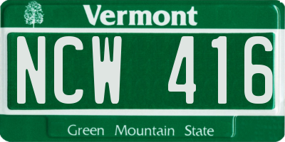 VT license plate NCW416