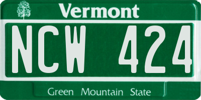VT license plate NCW424