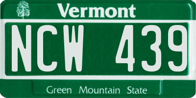 VT license plate NCW439