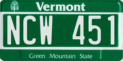 VT license plate NCW451
