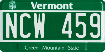 VT license plate NCW459