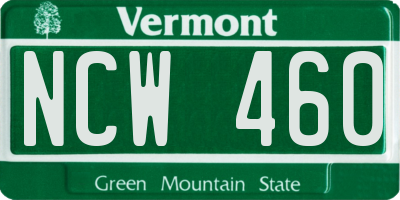 VT license plate NCW460
