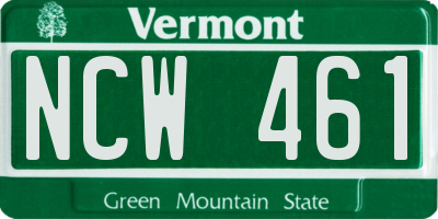 VT license plate NCW461