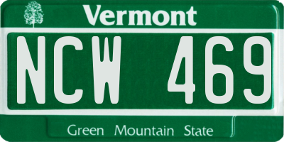 VT license plate NCW469