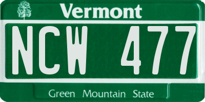 VT license plate NCW477