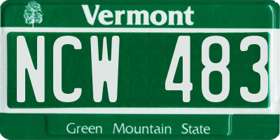 VT license plate NCW483
