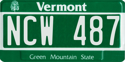 VT license plate NCW487