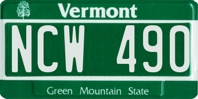 VT license plate NCW490