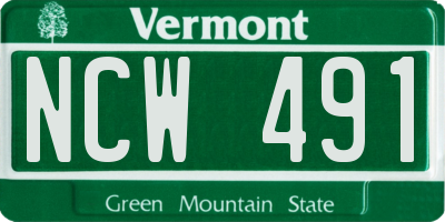 VT license plate NCW491