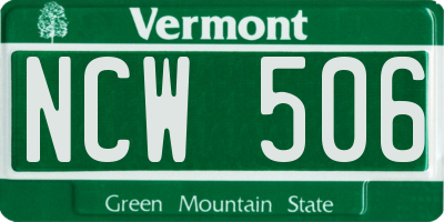 VT license plate NCW506