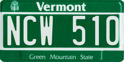 VT license plate NCW510