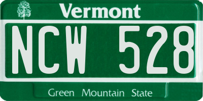 VT license plate NCW528
