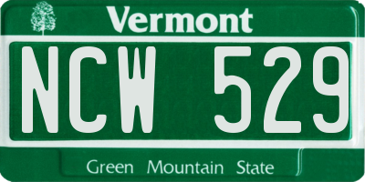 VT license plate NCW529