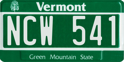 VT license plate NCW541