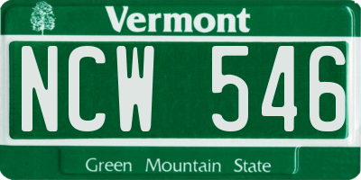 VT license plate NCW546