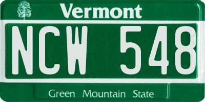VT license plate NCW548