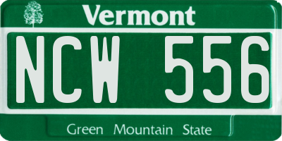VT license plate NCW556