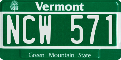 VT license plate NCW571