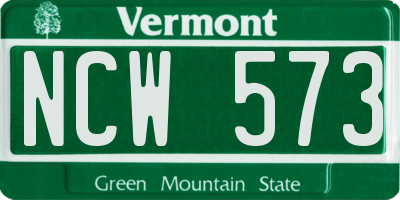 VT license plate NCW573