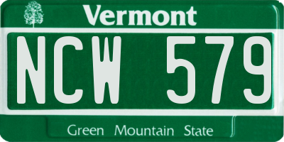 VT license plate NCW579