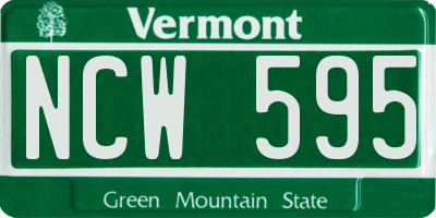 VT license plate NCW595