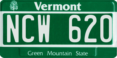 VT license plate NCW620
