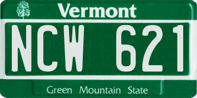 VT license plate NCW621