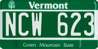 VT license plate NCW623
