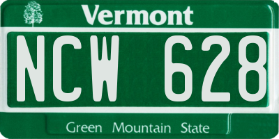 VT license plate NCW628